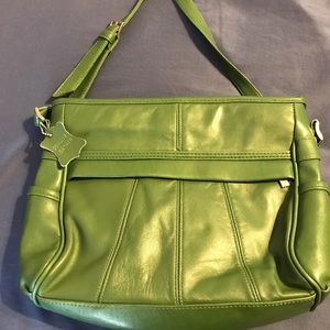 Green leather purse
